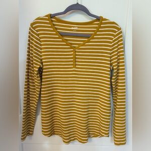 Women's Makers Studio Cotton Rib Henley - Dark Gold